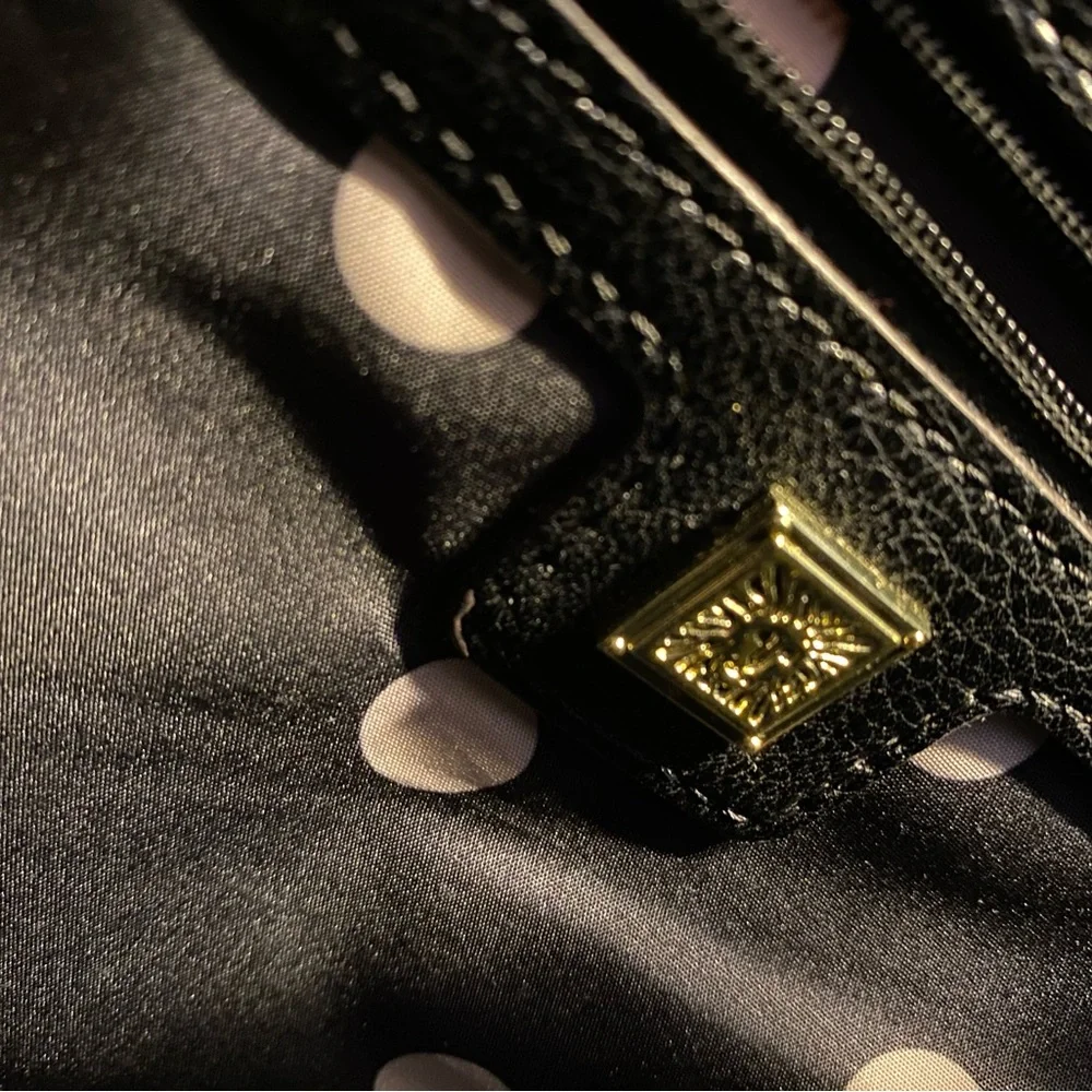 Anne Klein Floral Shoulder Bag - Purple, Black, Gold - Picture 8 of 13